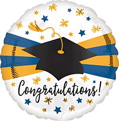 GRAD BLUE/GOLD 28" MYLAR