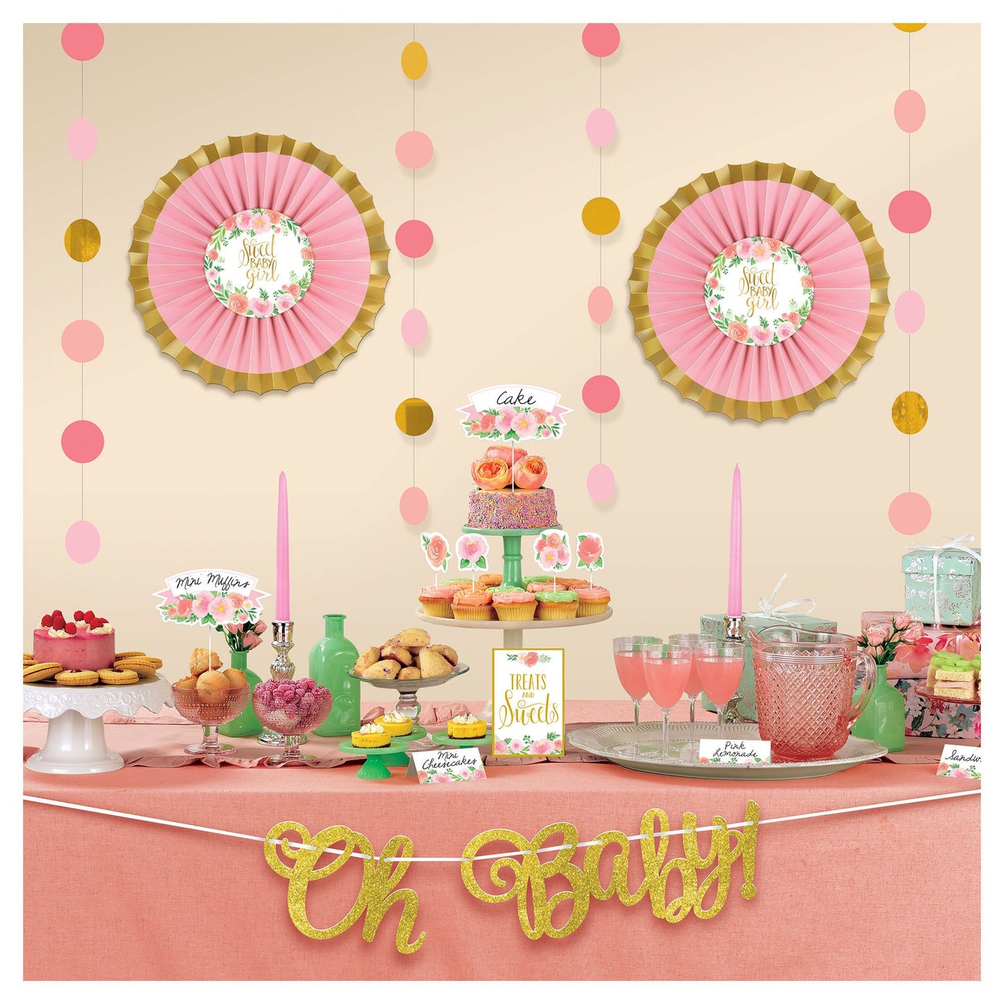 FLORAL BABY TREAT TABLE DECOR
