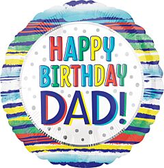 HBDAY DAD PAINTED STRIPES 18" M