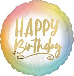 OMBRE/GOLD HAPPY BDAY 18" MYLAR