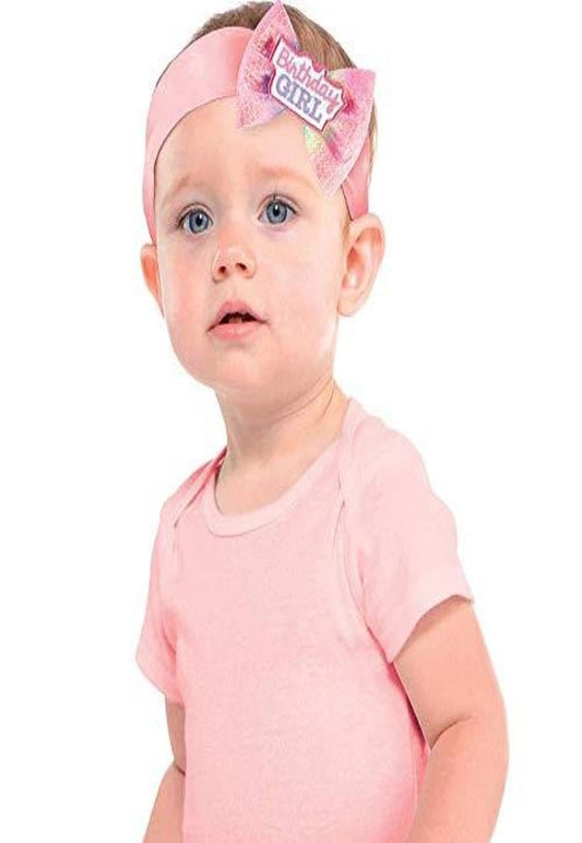 BIRTHDAY GIRL HEADBAND BOW