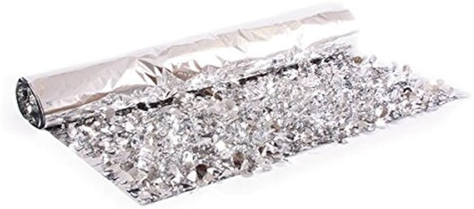 MET SILVER FLORAL SHEETING 5 YD