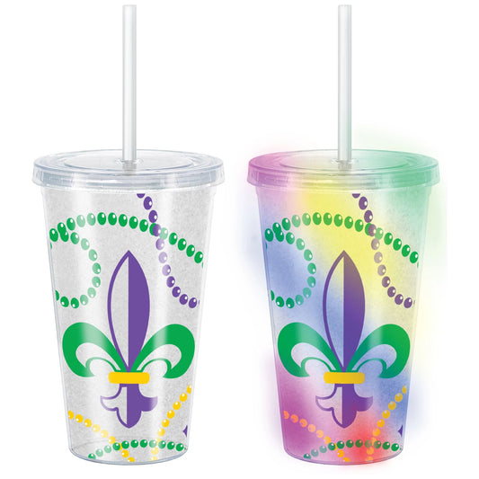 LIGHT UP MARDI GRAS TUMBLER