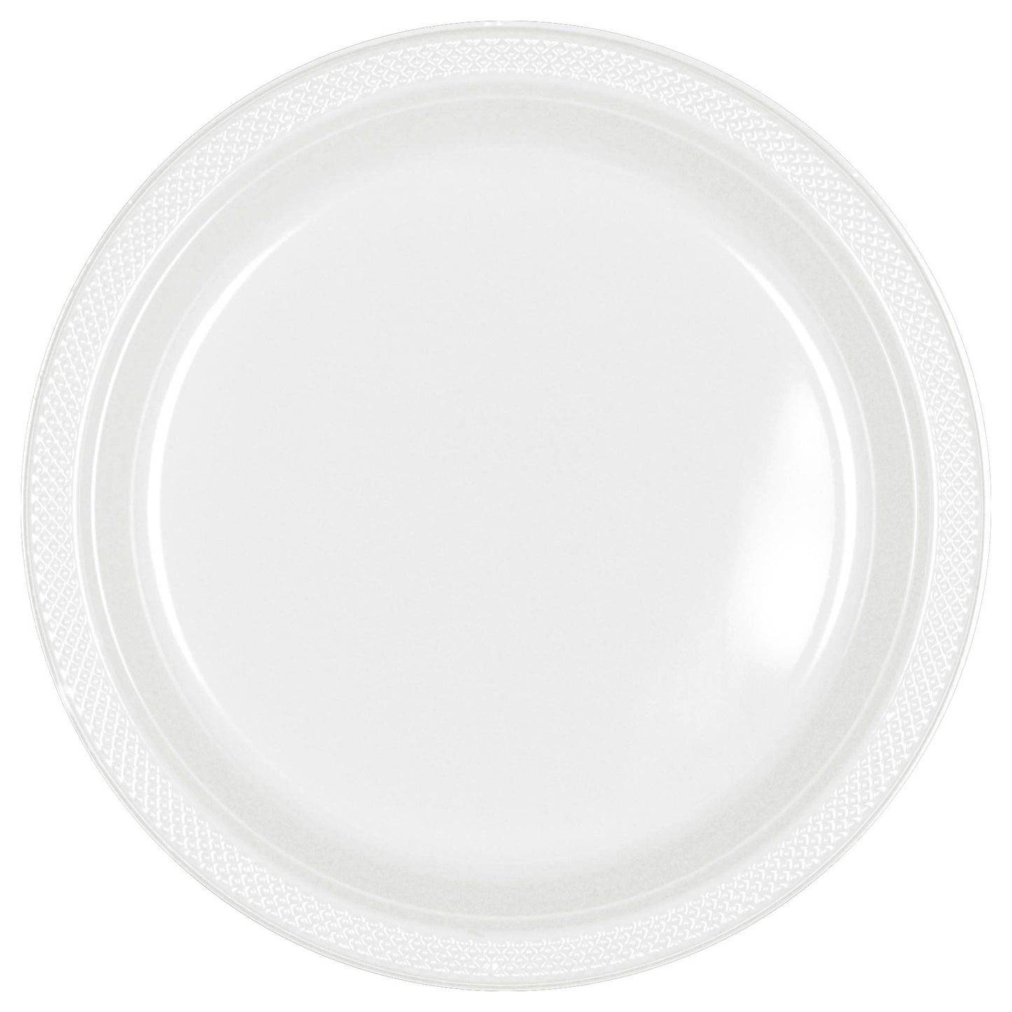 7" PLASTIC PLATES FROSTY WHITE