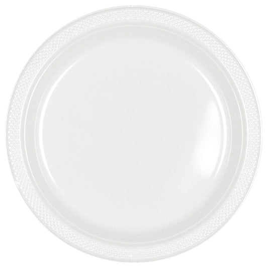 7" PLASTIC PLATES FROSTY WHITE