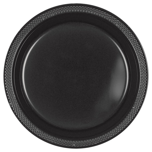 7" PLASTIC PLATES JET BLACK