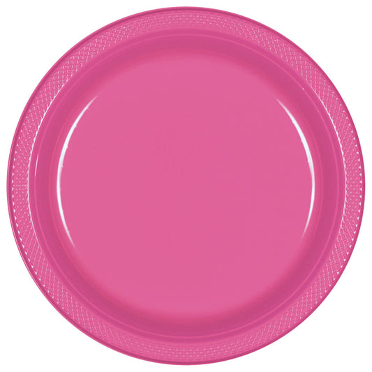 7" PLASTIC PLATES BRIGHT PINK