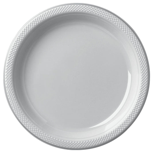 7" PLASTIC PLATES SILVER