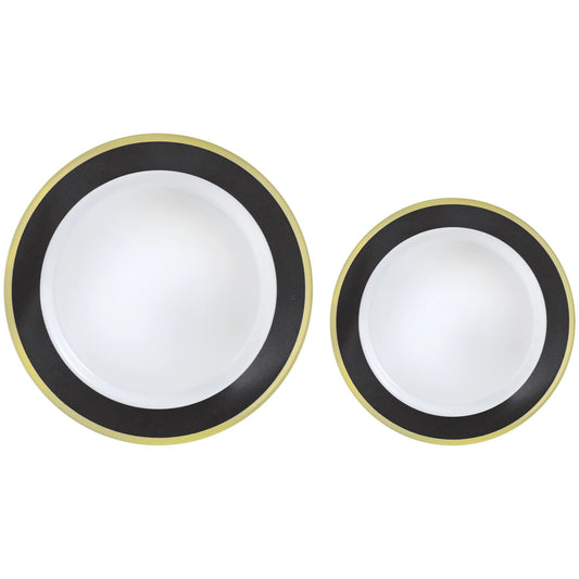 PREMIUM HS 7.5"/10.25" PLATES BLACK 20CT