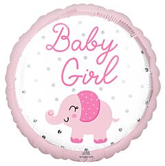 BABY GIRL ELEPHANT 18" MYLAR
