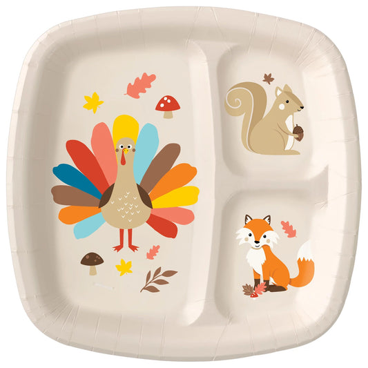 HAPPY TURKEY DAY DIVIDED PLATES