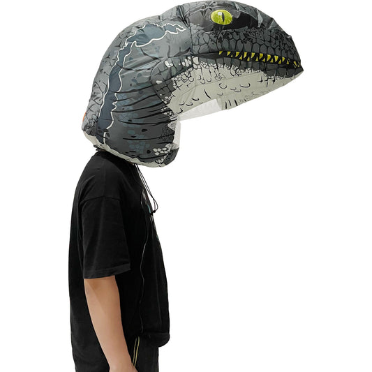 INFLATABLE VELOCIRAPTOR DINO HEAD ADULT