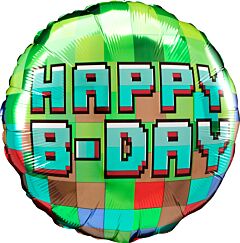 PIXEL PARTY HPY BDAY 18" MYLAR