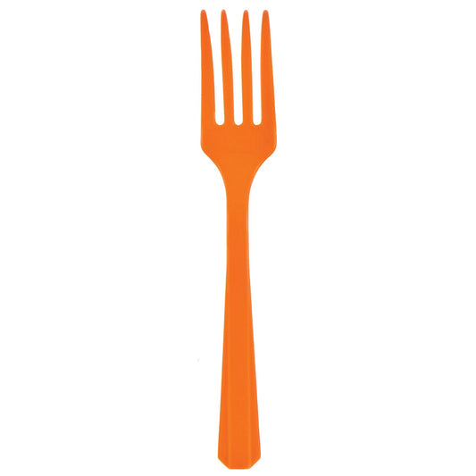 ORANGE PLASTIC FORKS