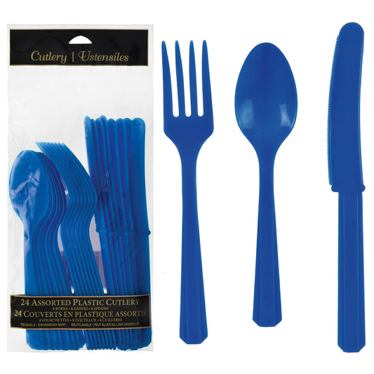 BRIGHT ROYAL BLUE ASST CUTLERY