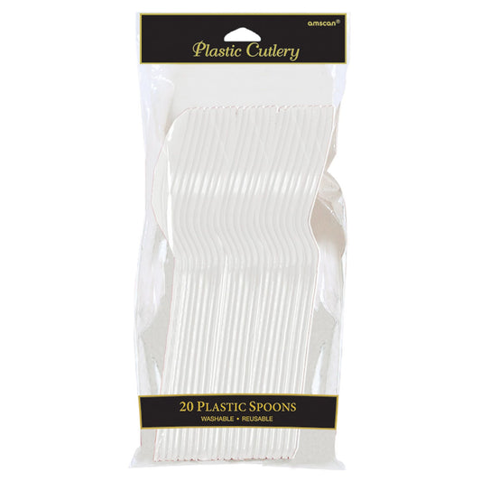 FROSTY WHITE PLASTIC SPOONS