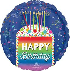 RAINBOW SLICE HAPPY BDAY 18" MYLAR