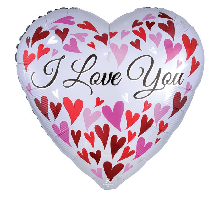 LOVE YOU HAPPY HEARTS JUMBO 28"