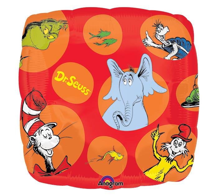 DR SEUSS 2-SIDED SQ 18" MYLAR