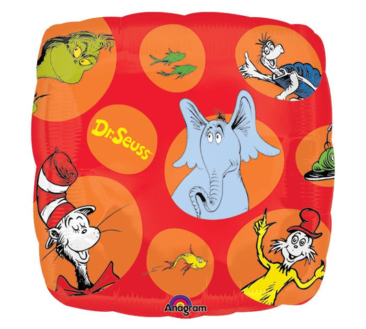 DR SEUSS 2-SIDED SQ 18" MYLAR