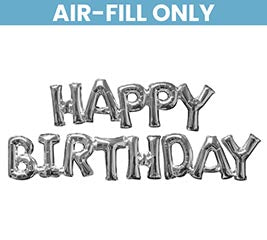 AIRFILLED HAPPY BIRTHDAY 3PC SILVER