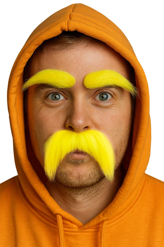 YELLOW EYEBROW & MUSTACHE SET