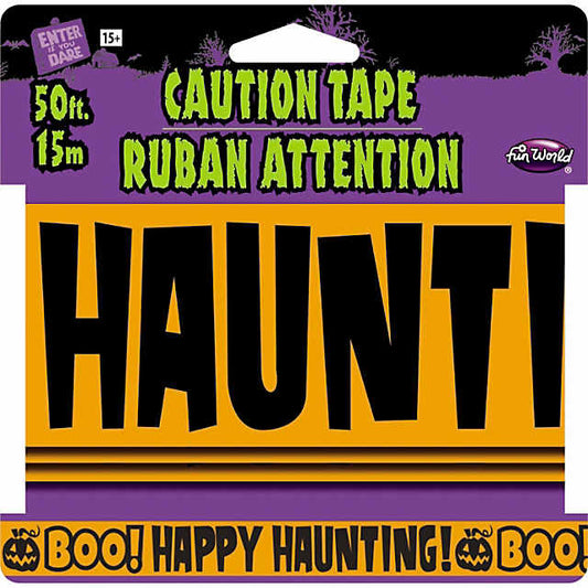 BOO/HAPPY HAUNTING 50FT CAUTION TAPE