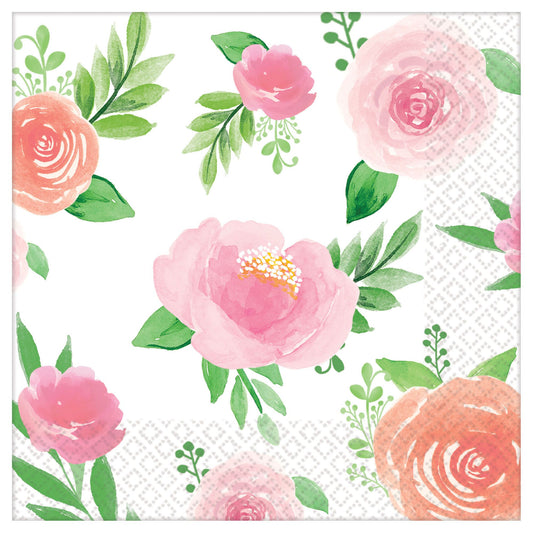 FLORAL BABY BEVERAGE NAPKIN