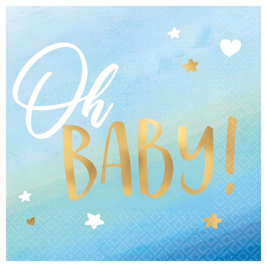 OH BABY HS BEVERAGE NAPKIN BLUE