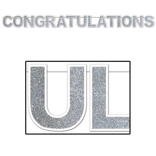 GLITTERED CONGRATS STREAMER