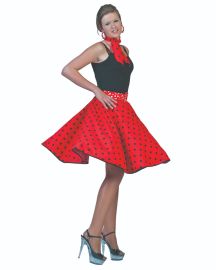 ROCK N ROLL SKIRT ADULT STD RED