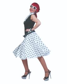 ROCK N ROLL SKIRT ADULT STD WHITE