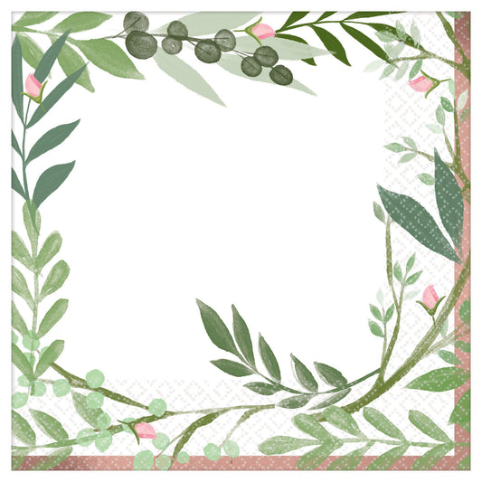 LOVE AND LEAVES LUNCHEON NAPKIN