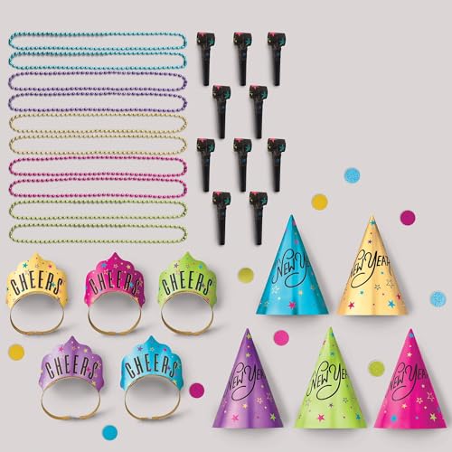 COLOR CONFETTI NEW YEARS PARTY KIT FOR 10