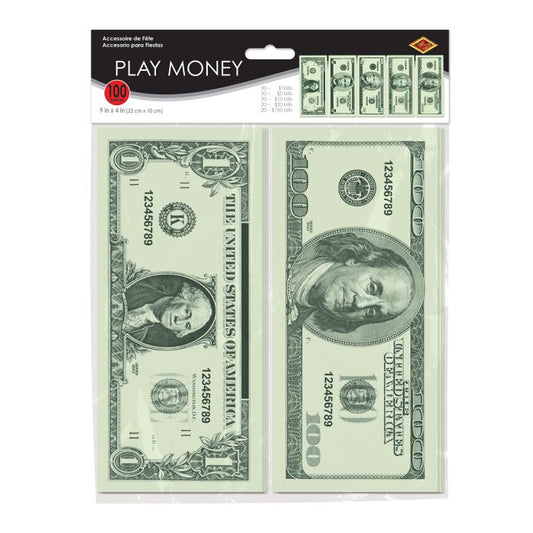 CASINO PLAY MONEY LARGE 100PC
