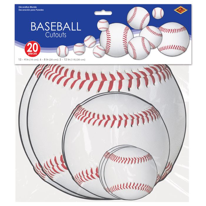 BASEBALL CUTOUTS 20CT