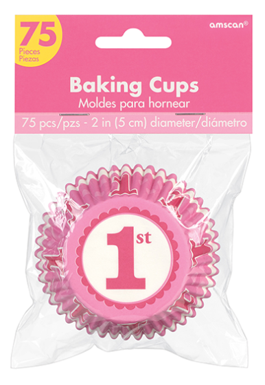 1ST BIRTHDAY BAKING CUPS PINK
