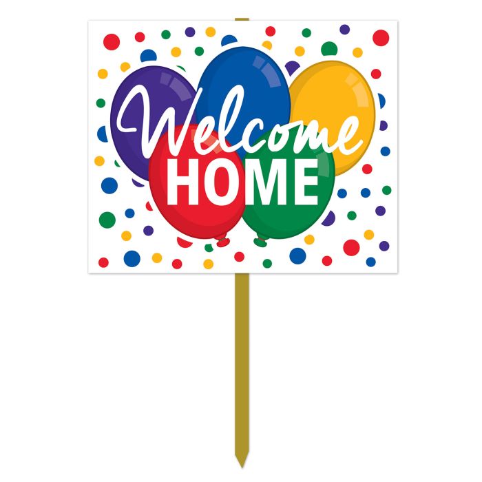 WELCOME HOME YARD SIGN (WOOD STAKE)