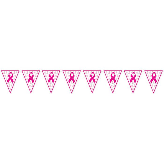 PINK RIBBON PENNANT BANNER