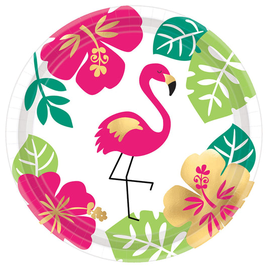ALOHA 7" ROUND METALLIC PLATES