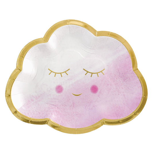 OH BABY SHAPED 6.5" PLATES PINK