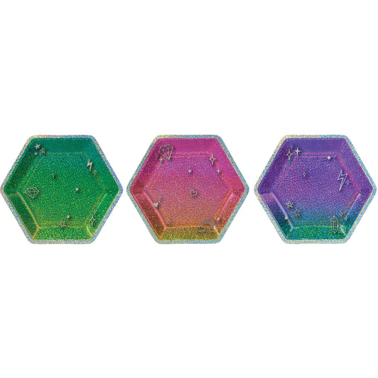 SPARKLE HEX PRIS 7" ASST PLATES
