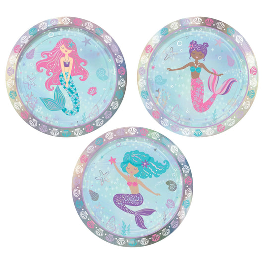 SHIMMER MERMAID 7" ASST PLATES