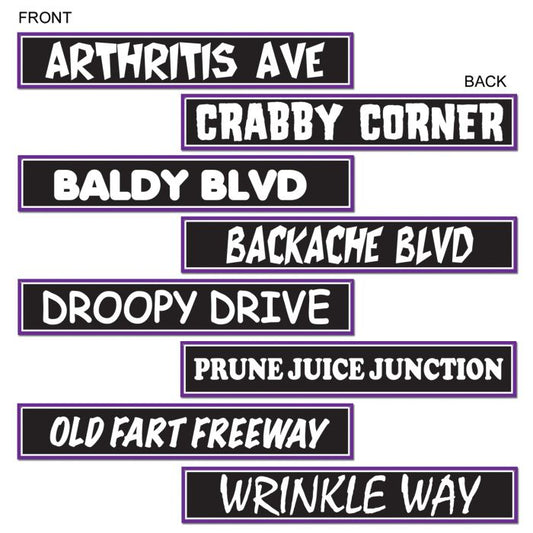 OVER THE HILL STREET SIGN CUTOUTS