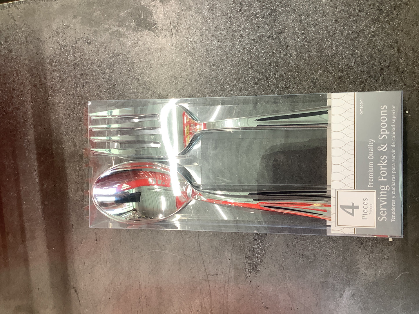 SERVING FORKS/SPOONS SILVER 4CT