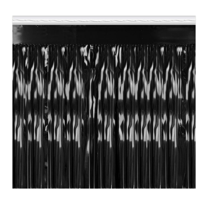 BLACK 1-PLY MET FRINGE DRAPE