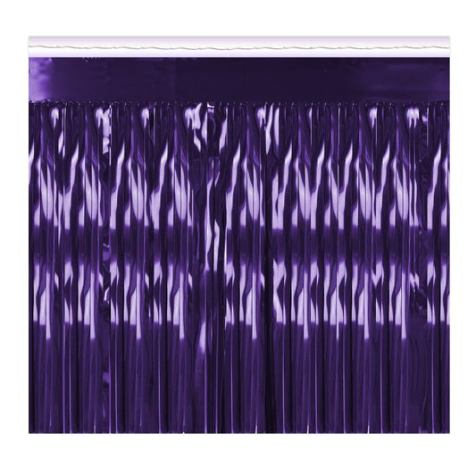 PURPLE 1-PLY MET FRINGE DRAPE