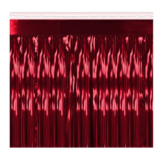 RED 1-PLY MET FRINGE DRAPE