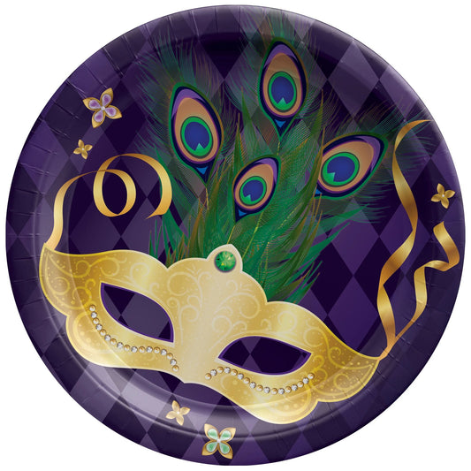 MARDI GRAS MASQUERADE 9" PPR PLATES