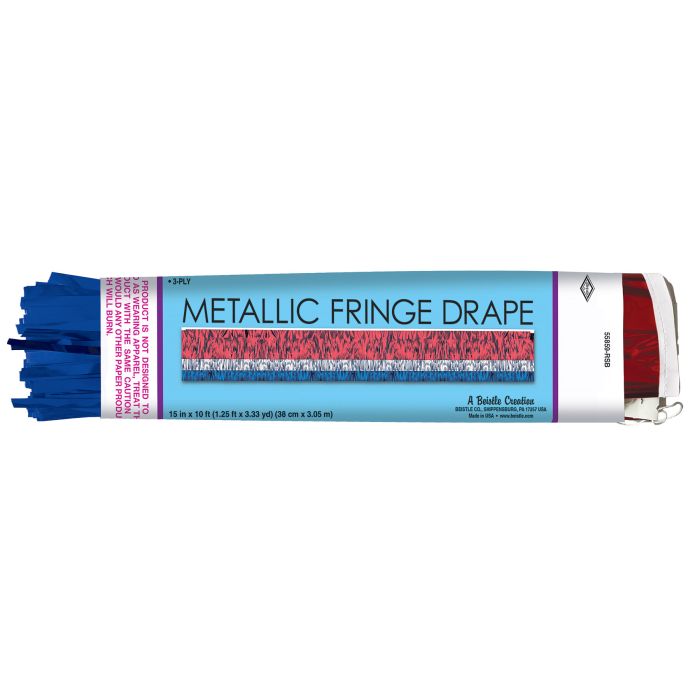 3-PLY MET FRINGE DRAPE RED/WHT/BLUE